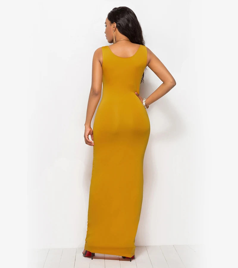 Sexy Summer Tank Women Dress 2023 Fashion Sleeveless Bodycon Evening Party Club Long Dresses Women Clothes Plus Size Femme Robe