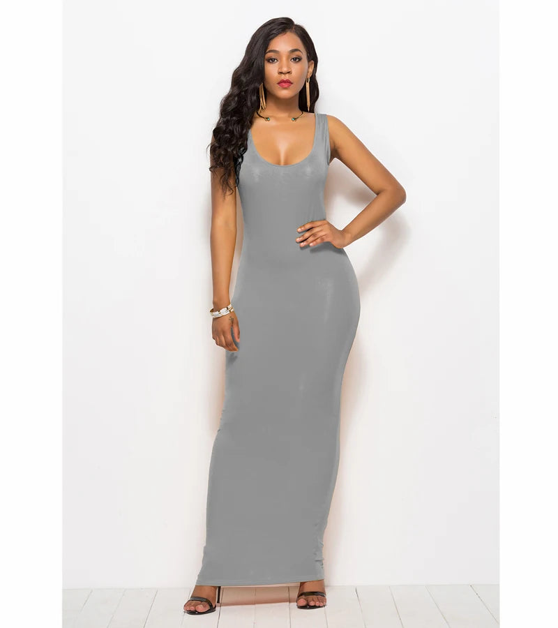 Sexy Summer Tank Women Dress 2023 Fashion Sleeveless Bodycon Evening Party Club Long Dresses Women Clothes Plus Size Femme Robe
