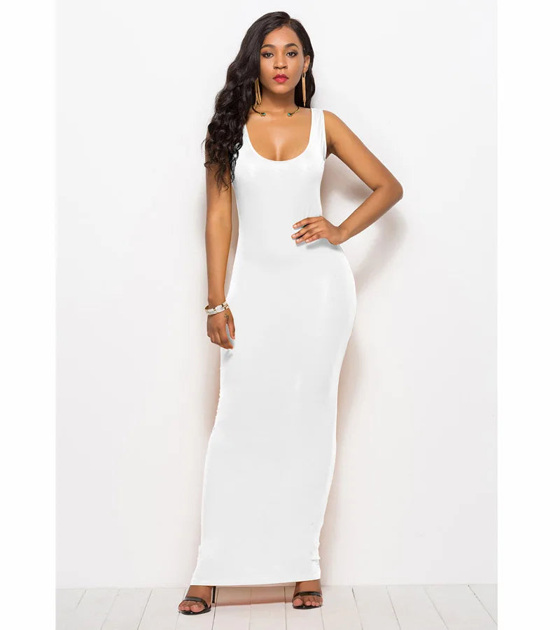 Sexy Summer Tank Women Dress 2023 Fashion Sleeveless Bodycon Evening Party Club Long Dresses Women Clothes Plus Size Femme Robe