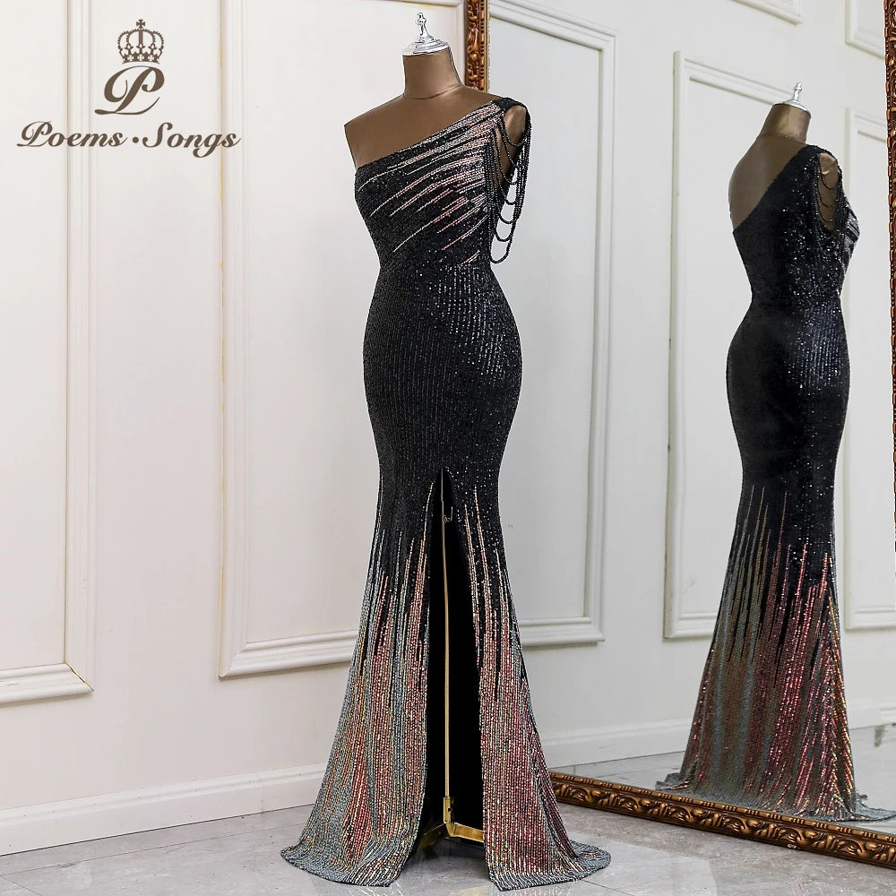 Sexy One shoulder style evening dresses prom dresses vestidos de fiesta robe de soiree de mariage party dresses women evening