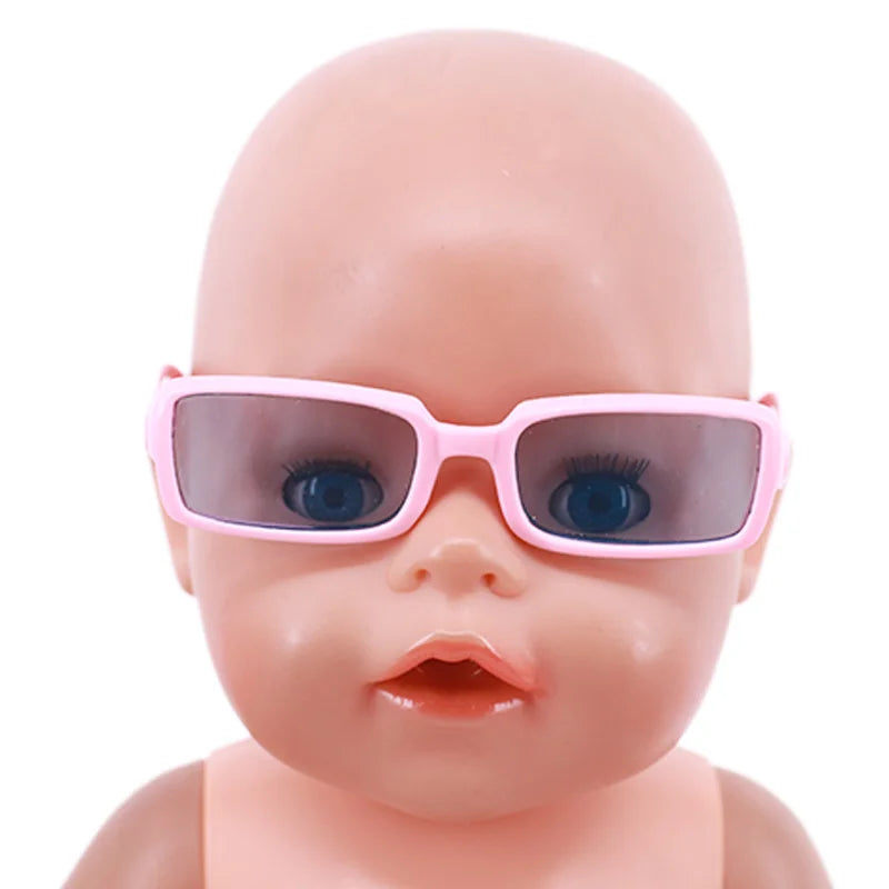 人形用服 メガネ 10色 人形アクセサリー 18インチ アメリカンドール用 ギフト&43cm 生まれの人形 赤ちゃん 女の子のおもちゃ