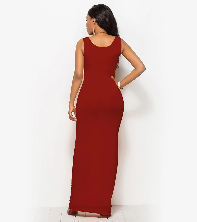 Sexy Summer Tank Women Dress 2023 Fashion Sleeveless Bodycon Evening Party Club Long Dresses Women Clothes Plus Size Femme Robe