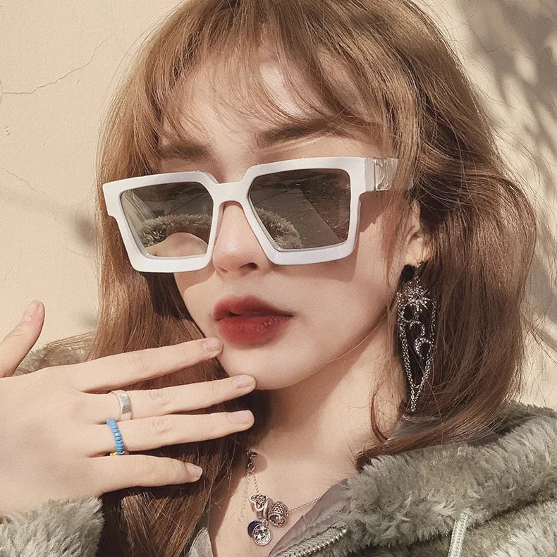 Sunglasses Square Women Sun Glasses Female Eyewear Eyeglasses Plastic Frame Clear Lens UV400 Shade Fashion Driving New