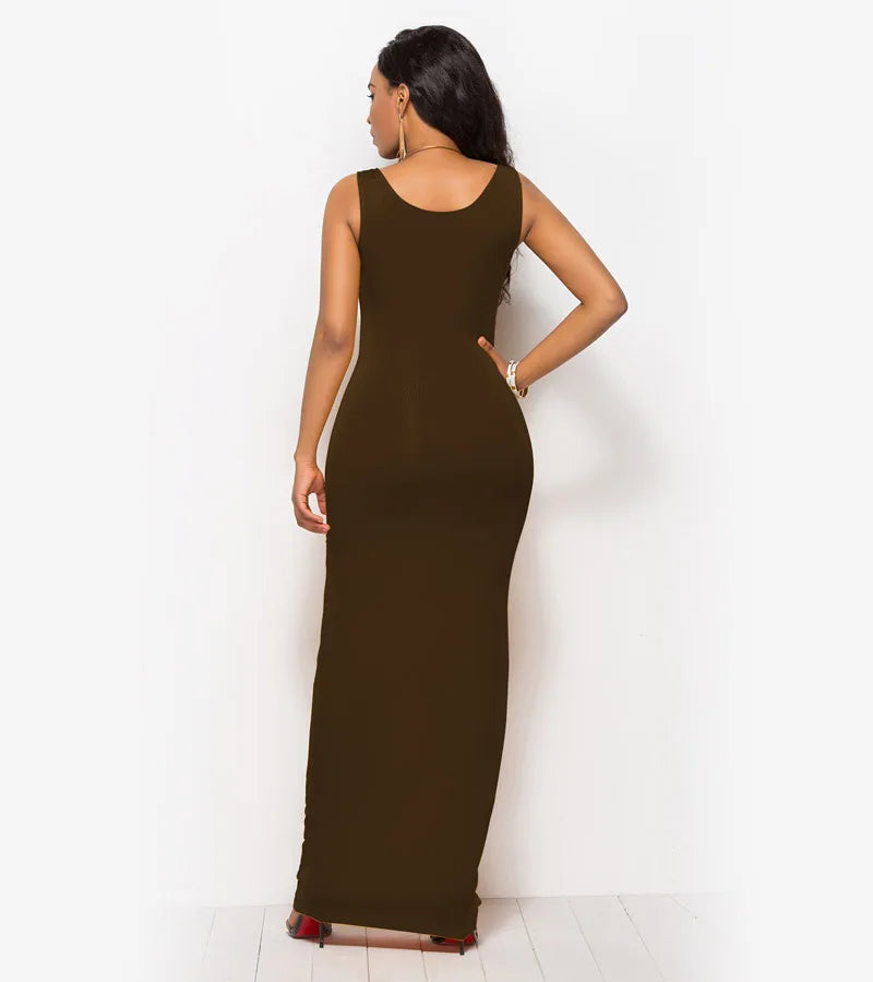 Sexy Summer Tank Women Dress 2023 Fashion Sleeveless Bodycon Evening Party Club Long Dresses Women Clothes Plus Size Femme Robe