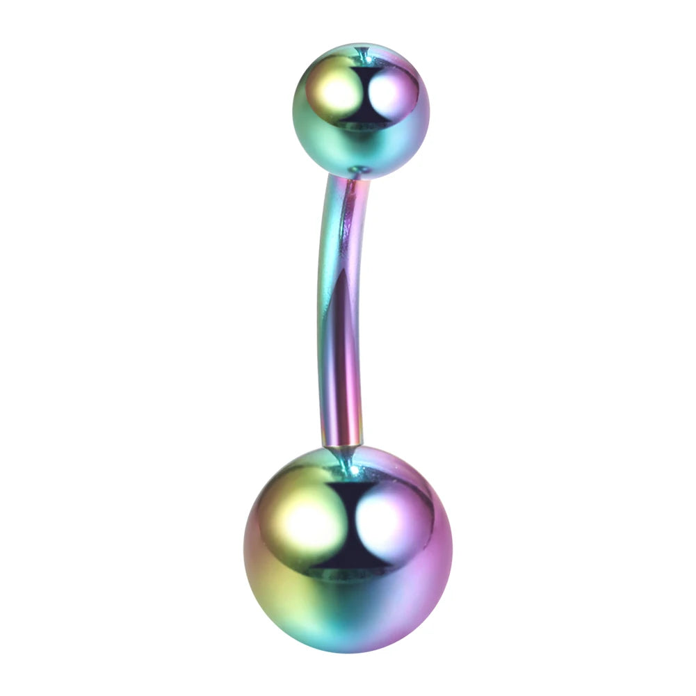 1PC 14G Belly Button Ring Navel Nombril Piercings Surgical Steel Ear Rings CZ Body Piercing Jewelry 10mm Bar For Women Piercings