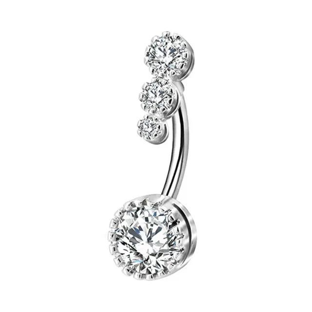 1PCS Crystal Belly Button Rings Surgical Steel Heart Navel Piercing Sexy Flower Belly Rings Body Piercing Ombligo Navel Rings