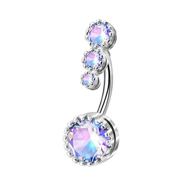 1PCS Crystal Belly Button Rings Surgical Steel Heart Navel Piercing Sexy Flower Belly Rings Body Piercing Ombligo Navel Rings