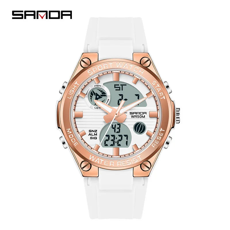 Luxury Rose Gold Women Men Digital Watches Fashion Stainless Steel LED Electronic Wristwatch Waterproof Sports watch