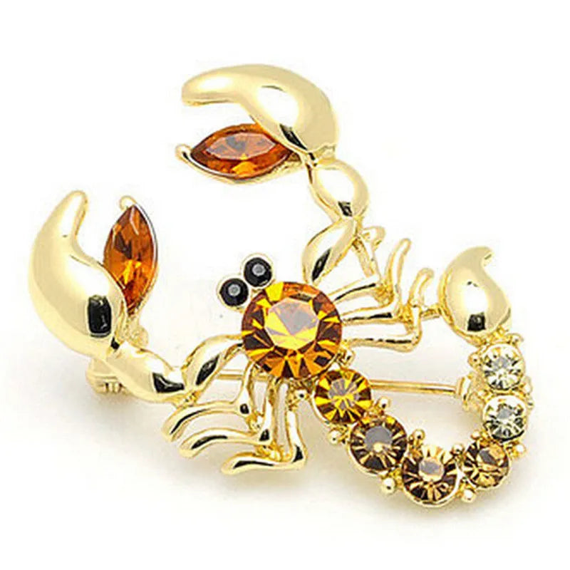 Decorative Imitated Rhinestone Garment Jewelry Brooch Bridal Wedding Imitated Crystal Animal Scorpion Brooch