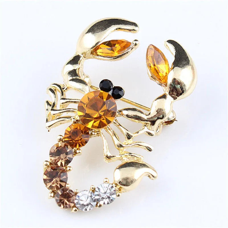 Decorative Imitated Rhinestone Garment Jewelry Brooch Bridal Wedding Imitated Crystal Animal Scorpion Brooch