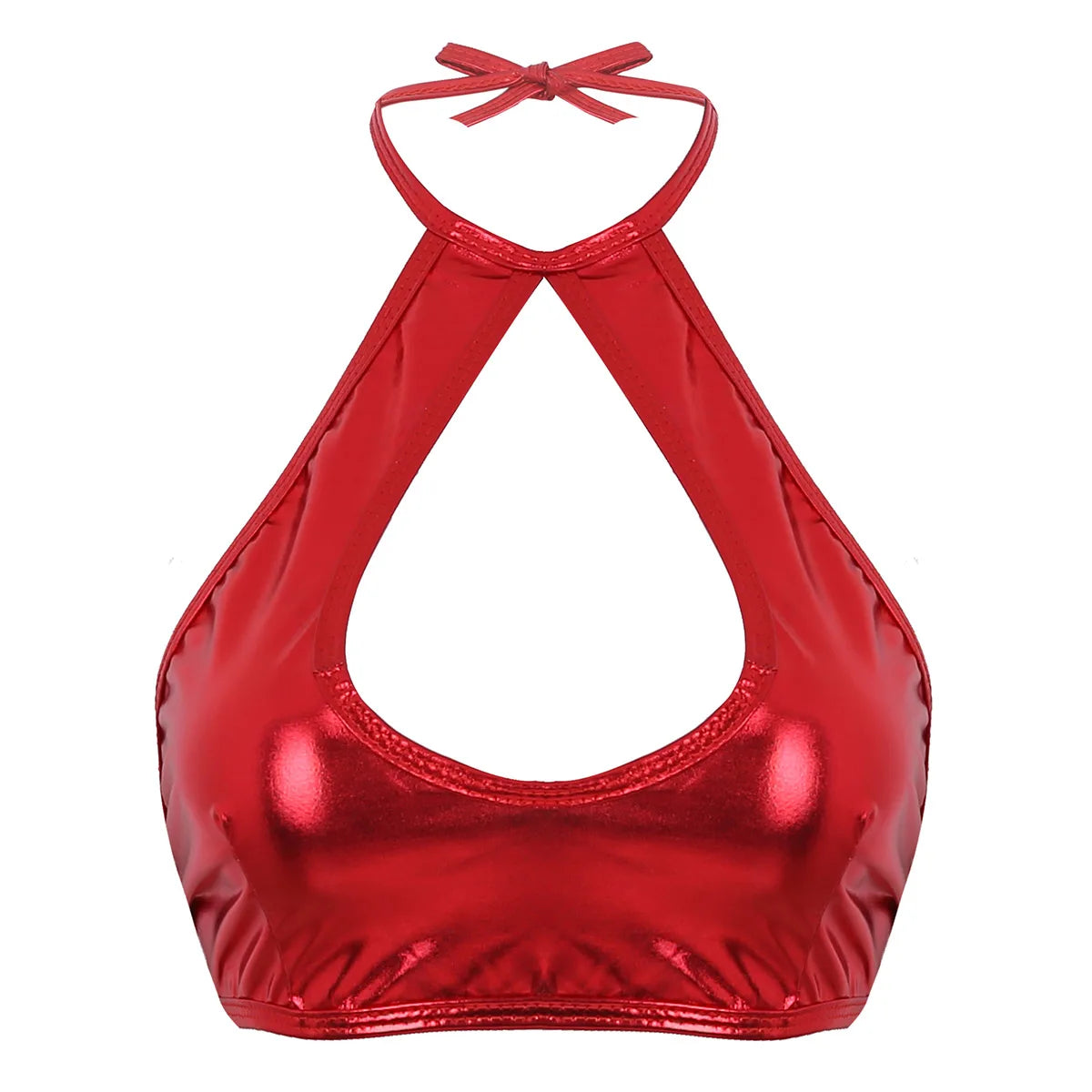 Women Summer Streetwear Halter Strappy Cropped Tops Vest Low Cut Camisole Rave Party Disco Nightclub Pole Dance Costume Sexy