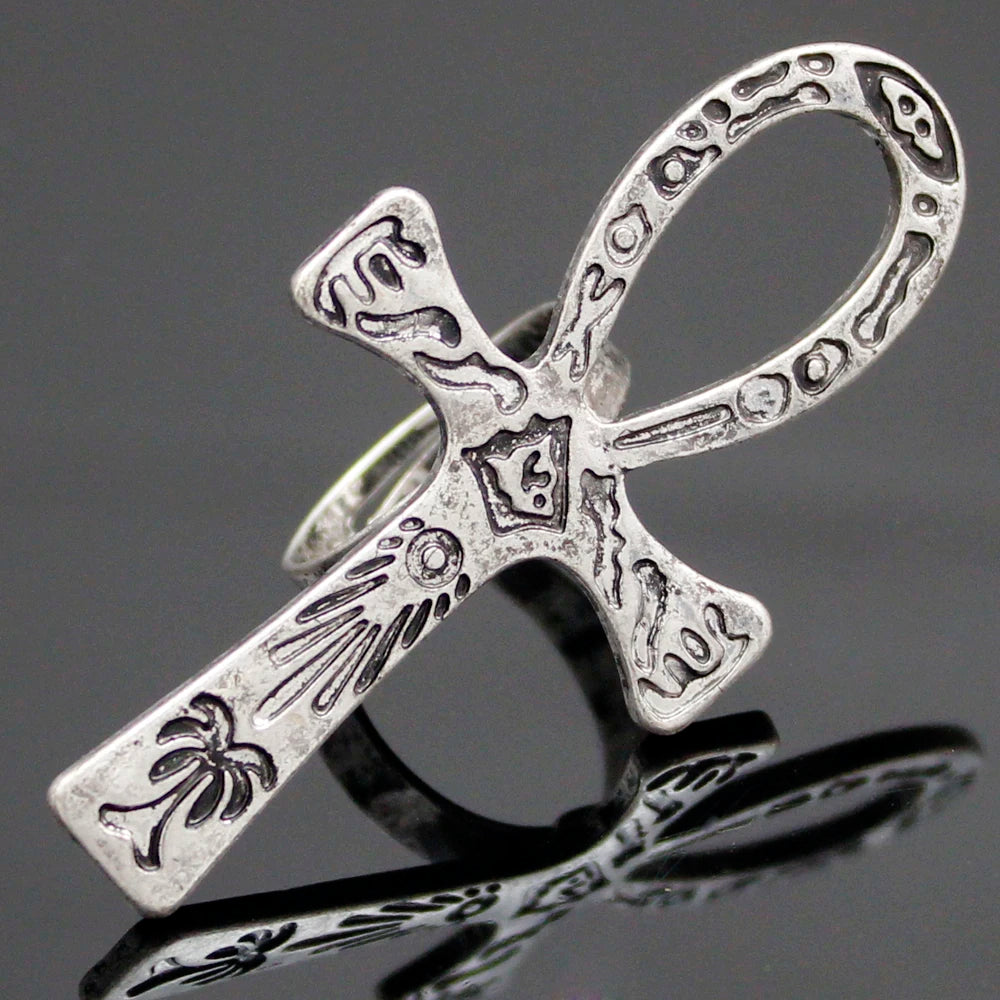 10x5cm Vintage Egyptian Life Big Ankh Cross Pendant Long Chain Necklace Fashion Jewelry Men and Women Accessories Dropshipping