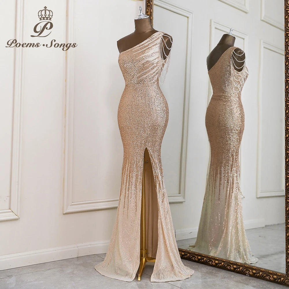 Sexy One shoulder style evening dresses prom dresses vestidos de fiesta robe de soiree de mariage party dresses women evening