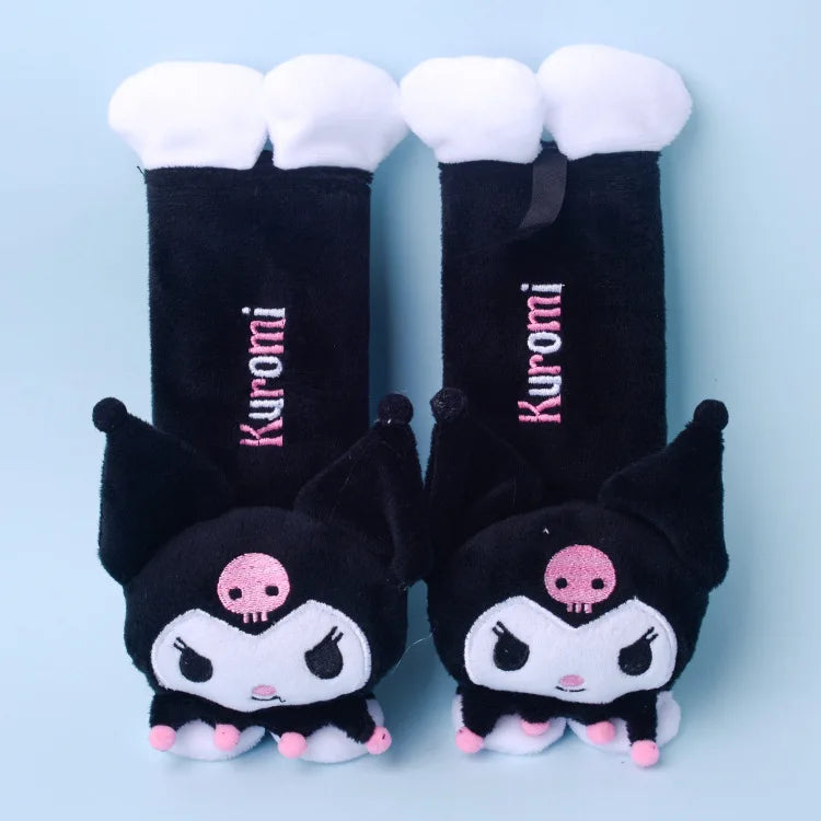 21cm Sanrio Hellokitty Melody Car Seat Belt Cover Soft Cute Cinnamoroll Kuromi Car Shoulder Interior Decoration Charm Gift