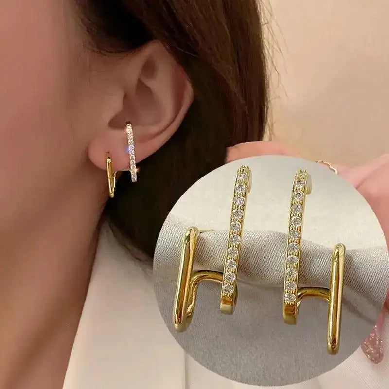925 Silver Needle Korean Big Elegant Earrings For Woman Metal Jewelry 2025 Trending Vintage Geometric Women's Earrings Z40