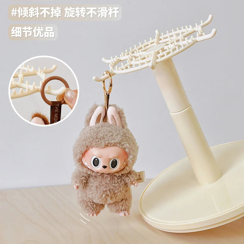 2024 new labubu pendant display box rotating transparent labubu plush doll figure blind box storage display stand girl gifts