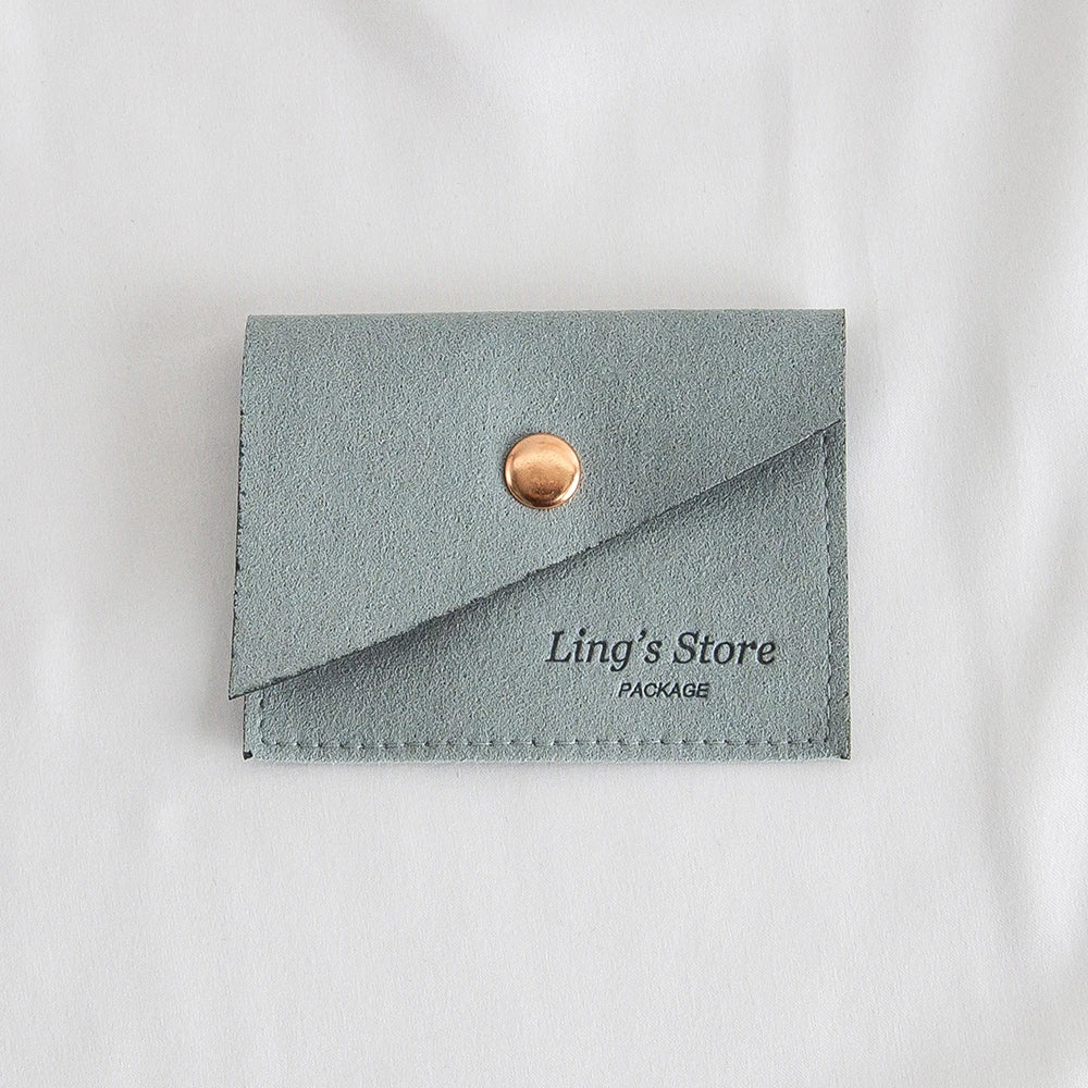 100Pcs Luxury Dark Green Microfiber Gold Snap Bag Envelope Button Purse Pouch For Ring Earrings Headset Coin Soap Gift Organizer