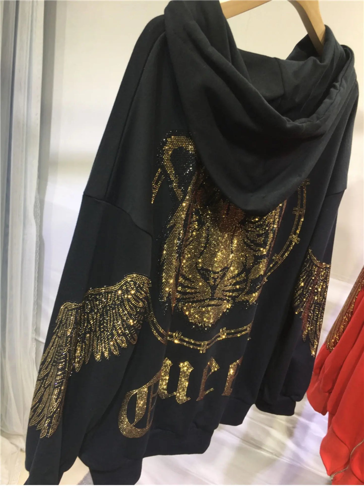 Plus Size Women Clothing Rhinestones Zip Up Hoodies & Sweatshirt Women Men Winter Autumn Luxury Brand Hoodie Woman Blouse