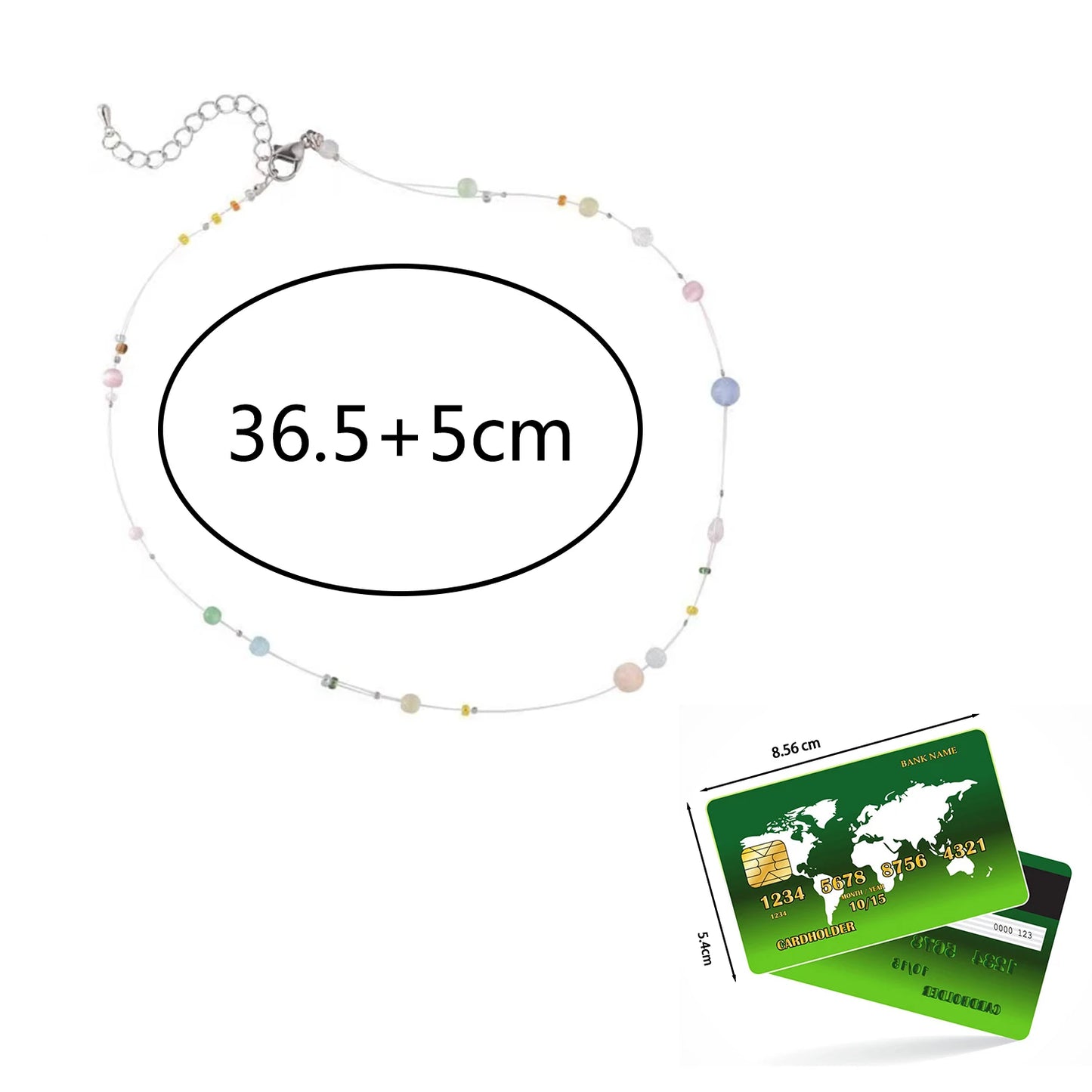 Korean Trendy Invisible Fish Line Beaded Necklace For Women Girls Necklaces 2025 Sweet Cute Clavicle Chains Charm Choker Jewelry