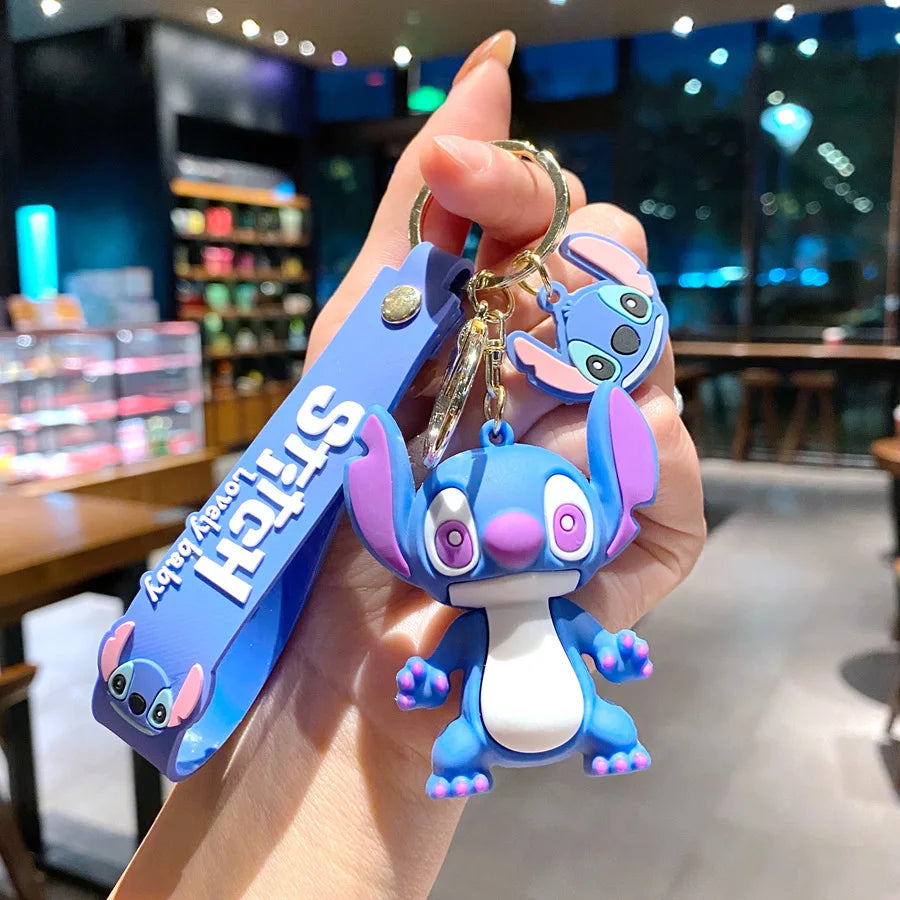 Anime Disney Lilo & Stitch Keychain Cartoon Stitch Toys Keychian Pendant Sweet Keychians Women Car Keyring Girl Birthday Gift