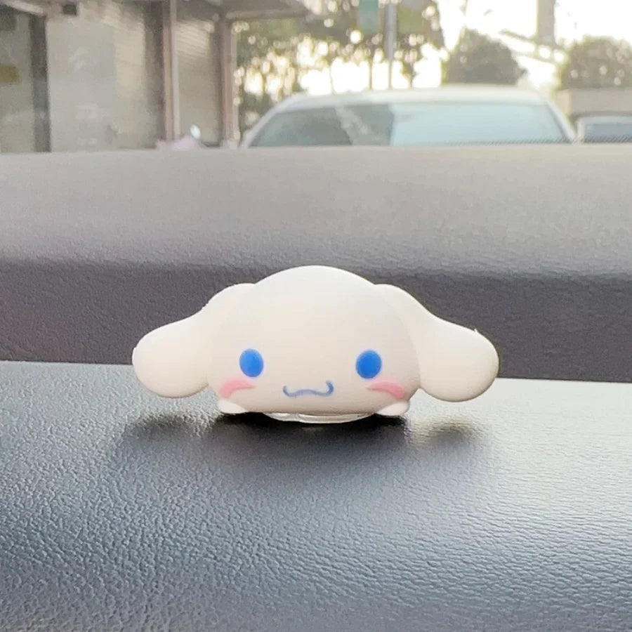1/4pcs HelloKitty My Melody Kuromi Cinnamoroll Rubber Durable Cute 3D Cartoon Dashboard Decorations for Vehicle Decor