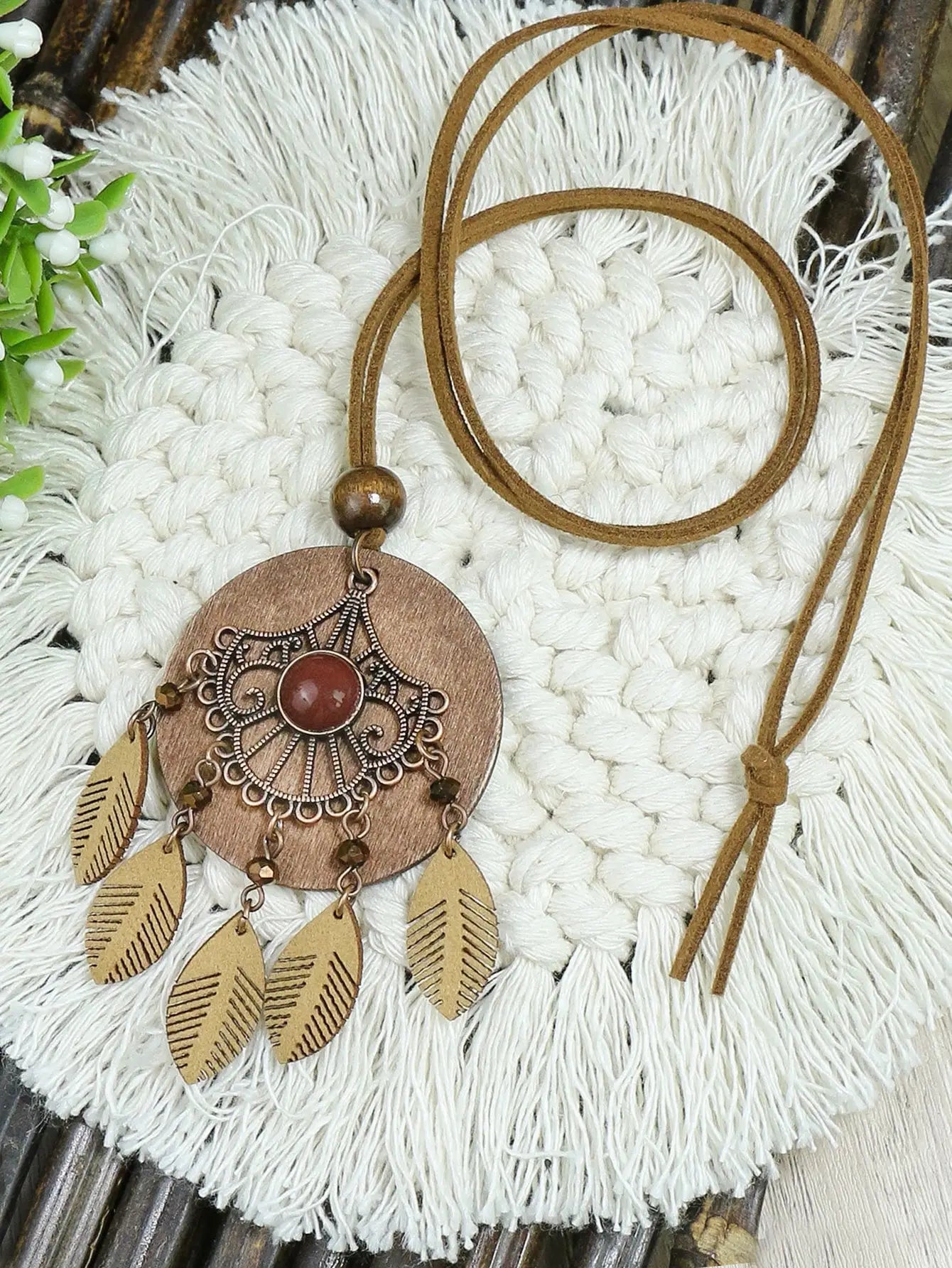 Vintage Ethnic Style Long Women's Necklace Metal Chain Wheel Tassel Necklace Women's Daily Vacation Can Wear Gift