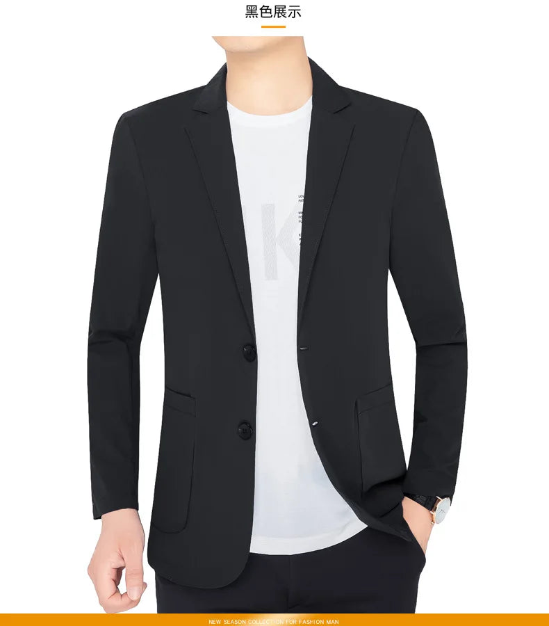 新作夏用男性用薄手日焼け止めブレザージャケット 高品質メンズ通気性速乾ブレザーコート メンズビジネスカジュアルスーツコート