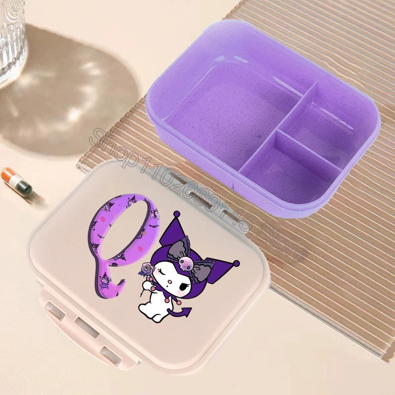 Kuromi Bento Lunch Box Sanrio Cartoon Letter A-Z Lunch Box Cute Girls School Food Storage Containers Children Birthday Gifts