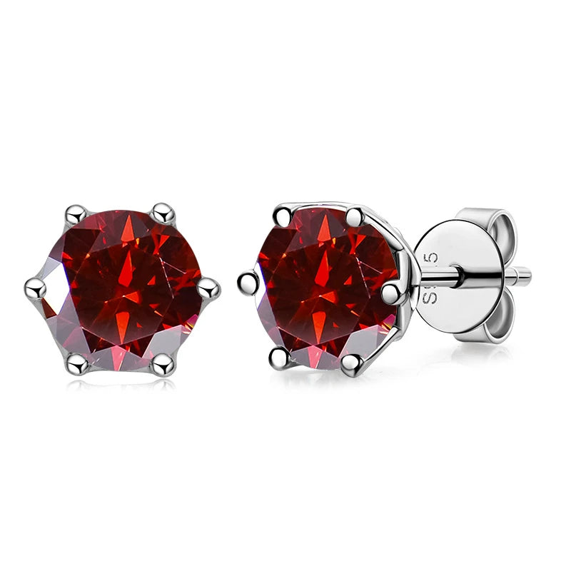 Butterflykiss Real 1 CT D Color Moissanite Stud Earrings For Women Top Quality 925 Sterling Silver Sparkling Wedding Jewelry