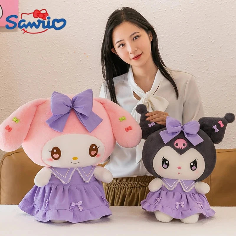 50/60/80cm Big Size Sanrio Kuromi My Melody Cartoon Anime Plush Stuffed Doll Cute Room Plushies Bolster Children's Holiday Gifts