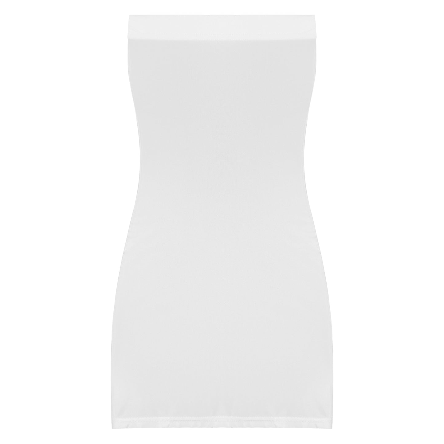 Sexy Women Oil Glossy Sheer Bodycon Dress Females See Through Strapless Pencil Dress Smooth Tight Mini Dress Clubwear
