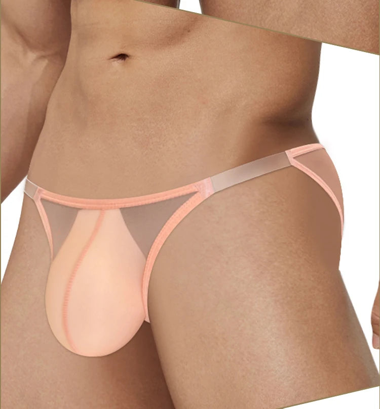 Transparent U Pouch Man Briefs Bikini Lingerie Sexy Low Waist Mens Soft Underwear Breathable Quick dry Male Triangle Underpants
