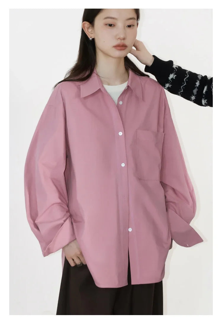 CHIC VEN Women Shirts Solid Long Sleeve Loose Single Breasted Female Blouses Woman Cotton Spring Summer 2025 Clothing