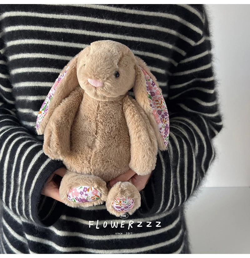 30cm ボニーラビット 花耳ぬいぐるみ 漫画ぬいぐるみ ウサギ人形 子供部屋装飾 おもちゃ 柔らかい 女の子への誕生日プレゼント