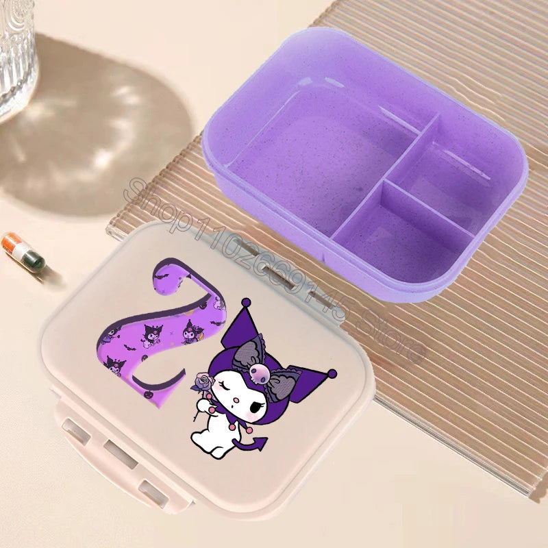 Kuromi Bento Lunch Box Sanrio Cartoon Letter A-Z Lunch Box Cute Girls School Food Storage Containers Children Birthday Gifts