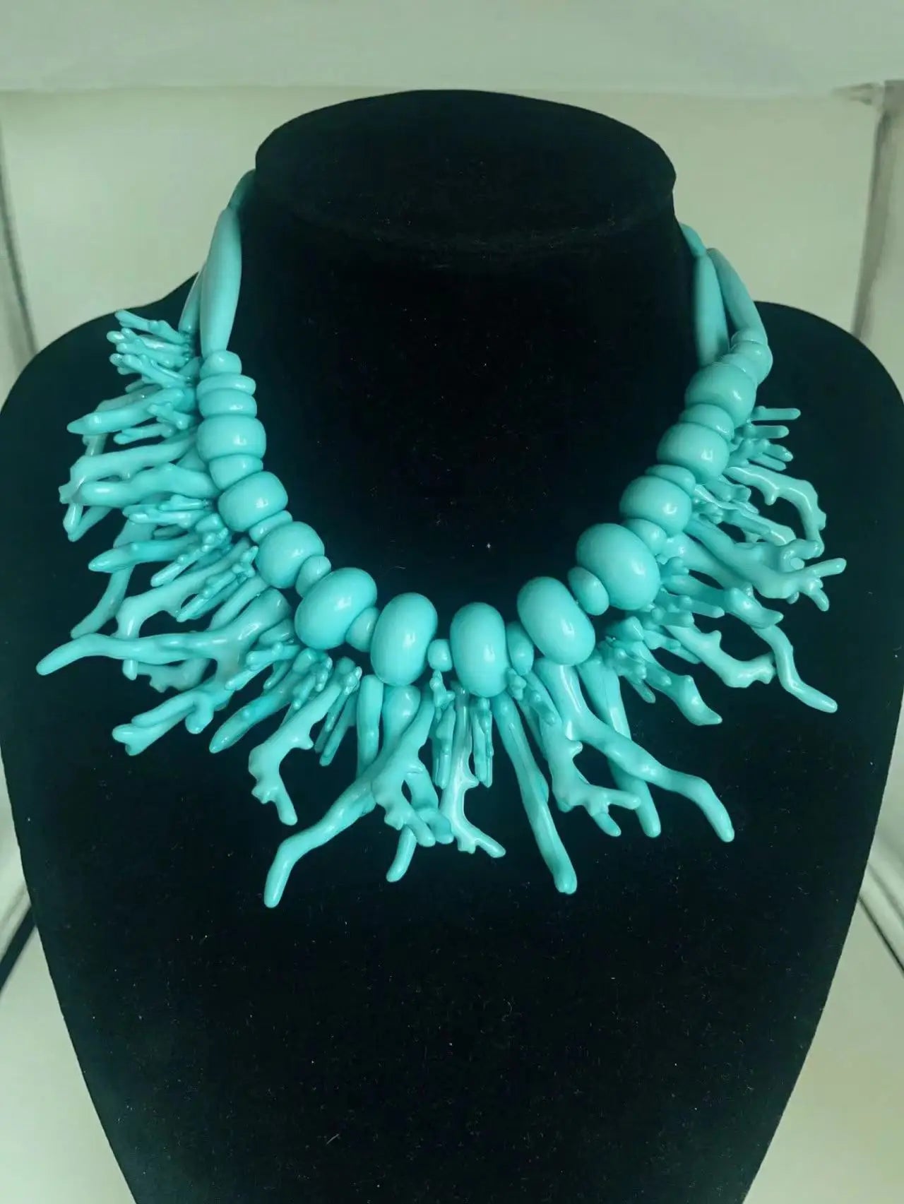 Crossborder sales of Bohemian style double layer wear resin coral necklace women's fashion personality plant red goth halloween