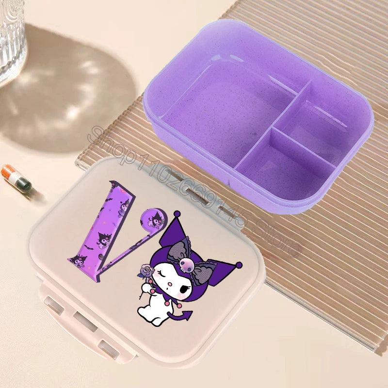 Kuromi Bento Lunch Box Sanrio Cartoon Letter A-Z Lunch Box Cute Girls School Food Storage Containers Children Birthday Gifts
