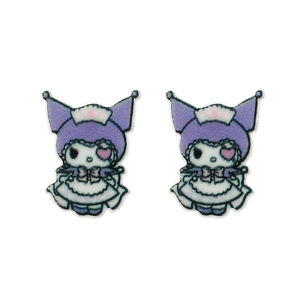 Sanrio Kuromi My Melody Earrings Cute Sweet Exquisite Earrings Campus Girls Jewelry Accessories Gifts