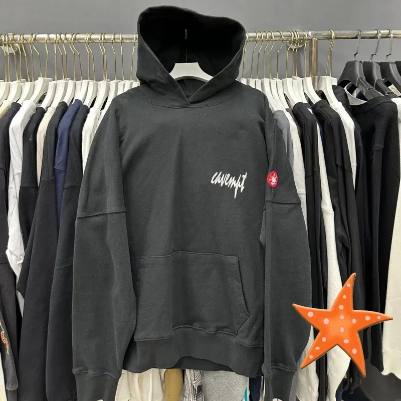 Batik Embroidery Black CAV EMPT Hoodies High Quality CE Retro Pullover Couple Cavempt Hoodie Sweatshirts for Men Women Hooded