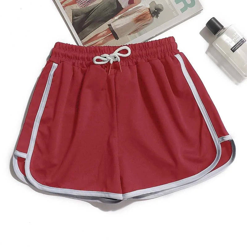 1pcs Summer Women Casual Solid Shorts Girl Gym Workout Shorts Pants Ladies Mid Waisted Yoga Short Student Loose Shorts S-3XL