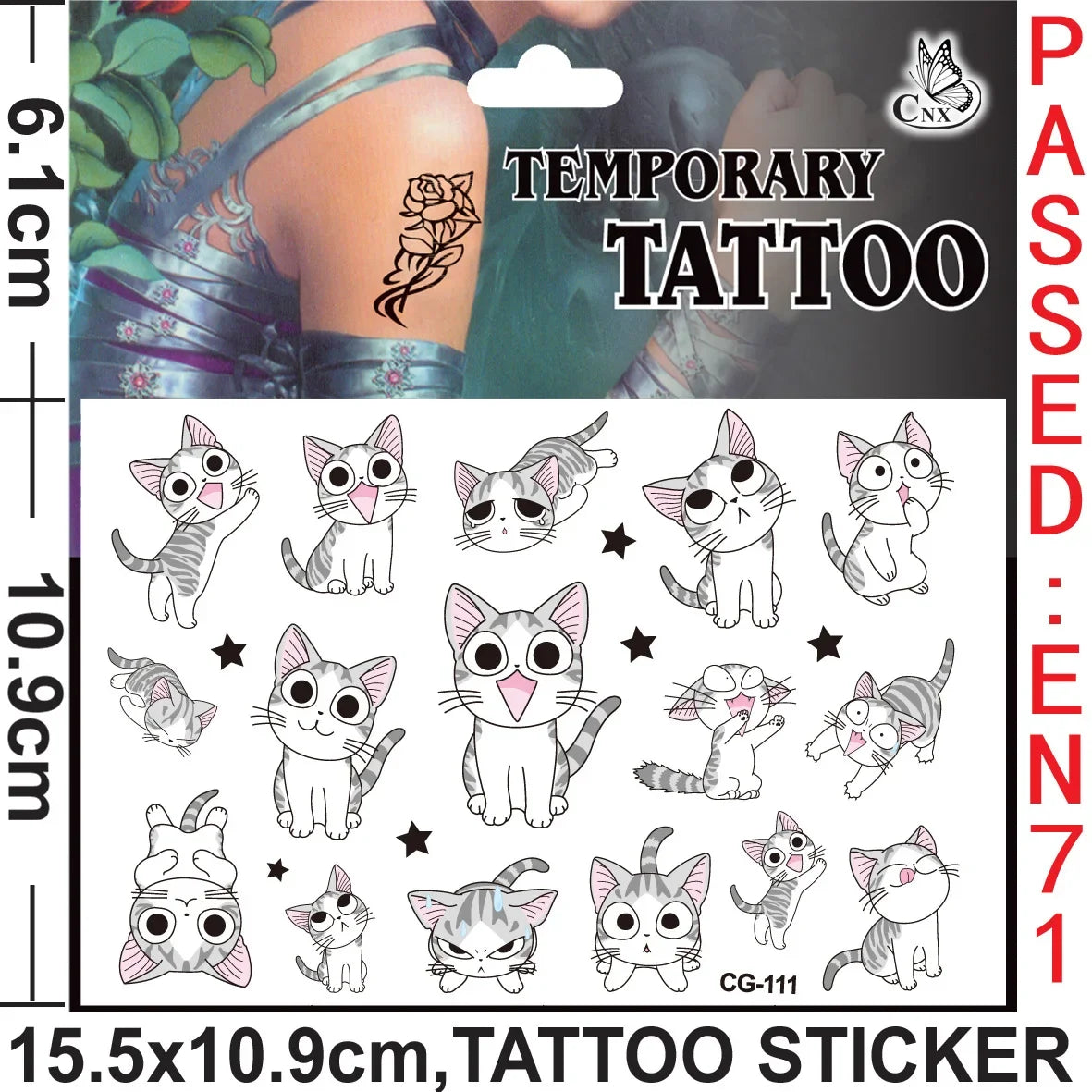 Sanrio series Tattoo Stickers Waterproof Cute Sticker Anime Birthday Party Supplies Decoration For Kids Women Men Gift