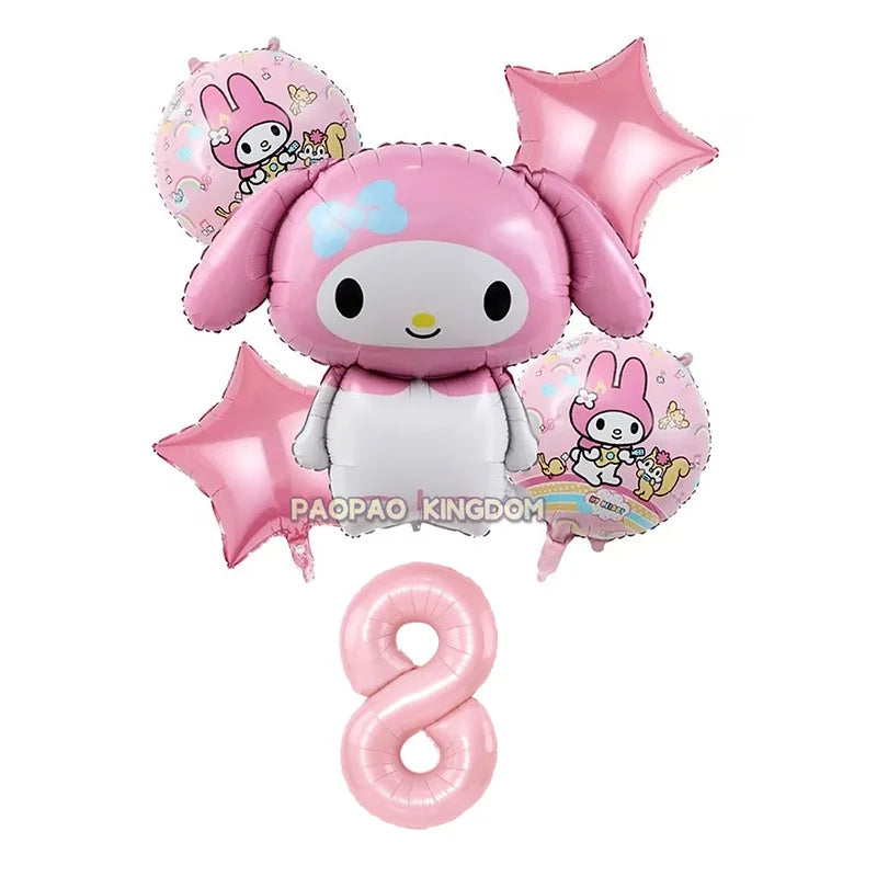 Cinnamoroll Kuromi My Melody Anime Kawaii Balloon Baby Shower Party Decoration Metallic Birthday Arrangement Helium Balloons