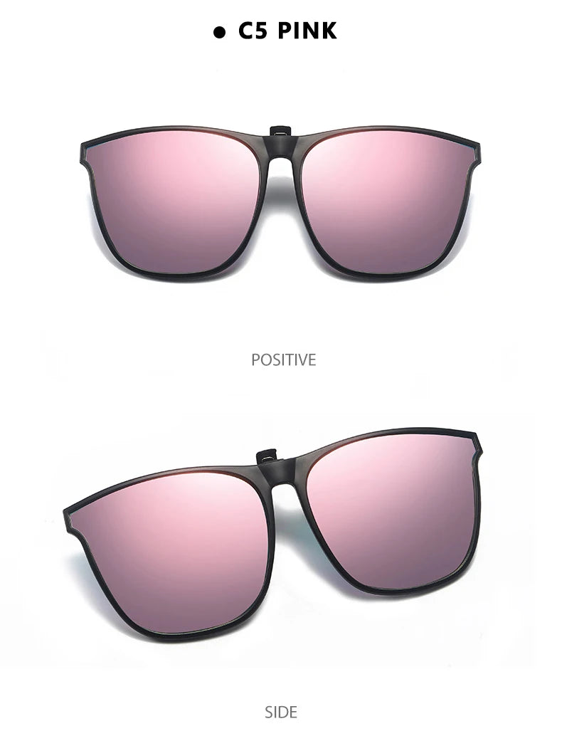 Polarized Clip On Sunglasses Men Car Driver Goggles Night Vision Glasses Anti Glare Vintage Square Glasses Oculos