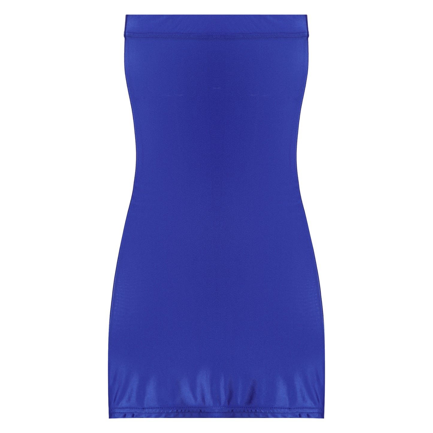 Sexy Women Oil Glossy Sheer Bodycon Dress Females See Through Strapless Pencil Dress Smooth Tight Mini Dress Clubwear