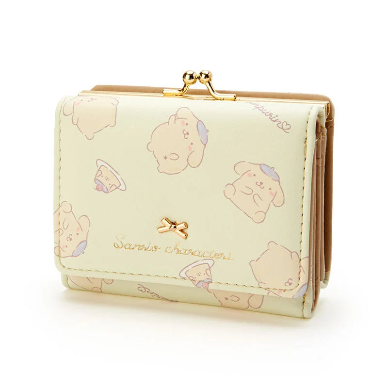 Sanrio Cinnamoroll Kuromi My Melody Hello Kitty Kawaii PU Leather Wallet Card Holders Casual Coin Purse Money Bag