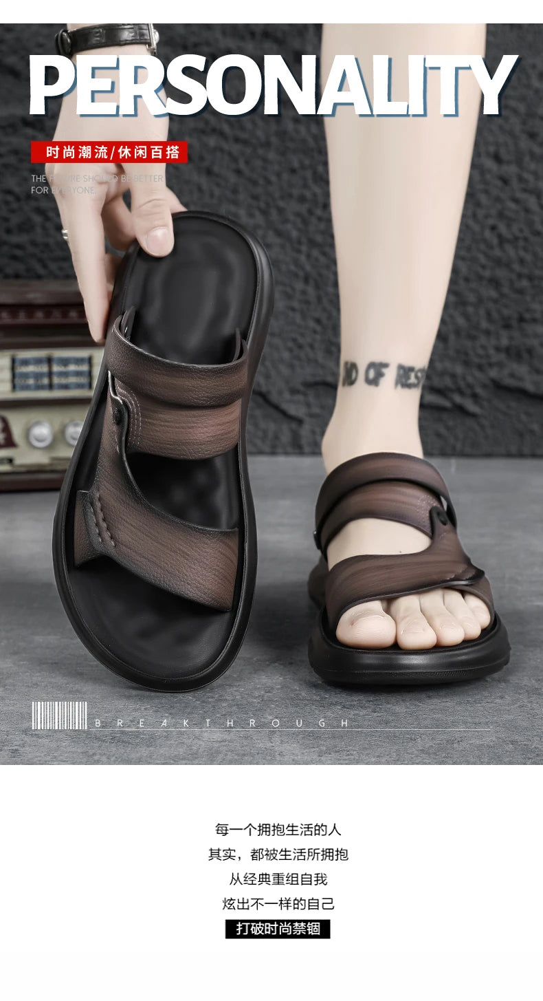 Sandals men with soft soles breathable waterproof anti slip wear-resistant suitable both summer casual wear breathable men shoes