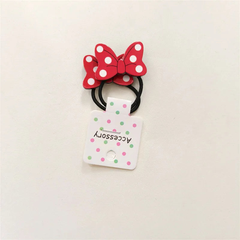 Disney Anime Minnie Mouse Hairrope Hairpin Kawaii Minnie Hair Accessories Cartoon Girl Hairpin Baby Gifts