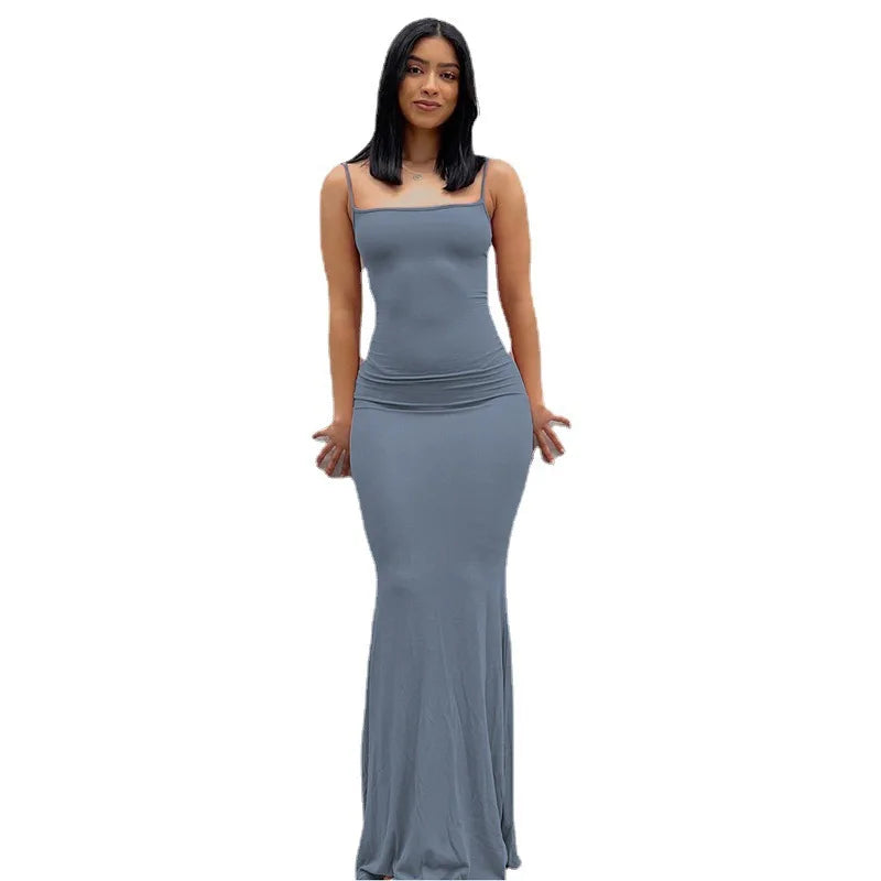 Satin Slip Sleeveless Backless Maxi Dress Women 2025 Y2K Summer Bodycon Elegant Sexy Outfits Ladies Birthday Party Club Sundress