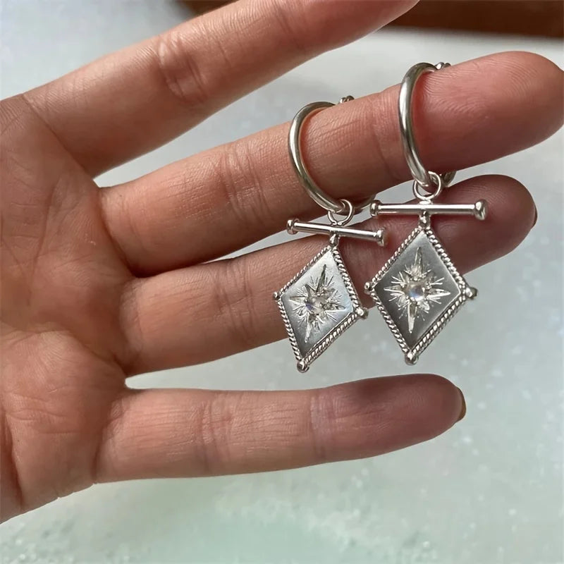 New Fashionable Greek Mythology Square-shaped Silver Color Necklaces Pendant Creative Design Women Jewelry
