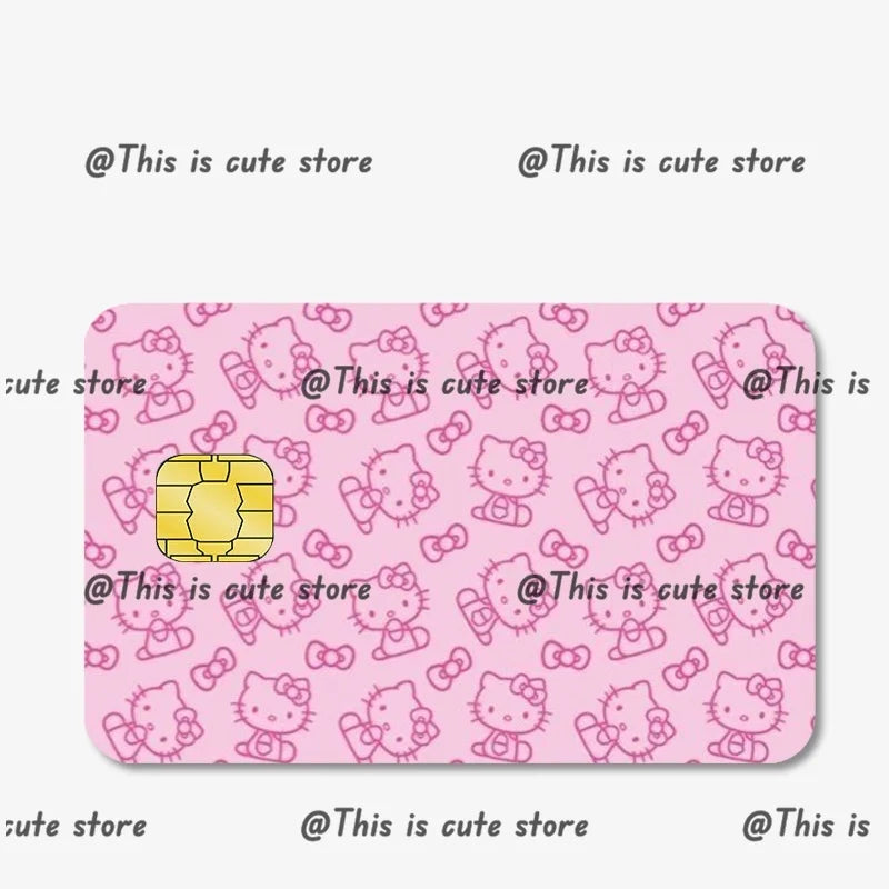 Sanrios Hello Kittys Kuromi Credit Card Skin Stickers for Bank Card Bus Anime Rilakkuma Metro Card Sticker Waterproof Girls Gift